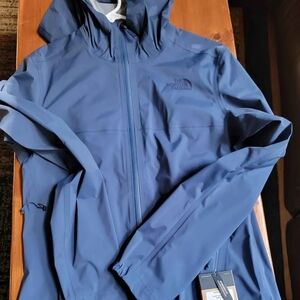 The North Face Men's West Basin Blue Hooded Raincoat